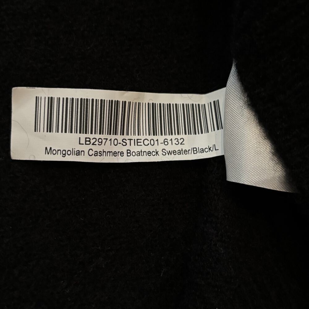 Quince Women's 100% Mongolian Cashmere Boatneck Sweater Black Large NWT - Picture 4 of 5